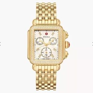 Michele Deco 18k Gold Diamond Watch
